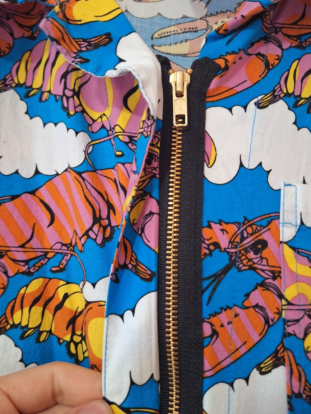 Nooworks Blue, Orange and Pink Lobster Print Jumpsuit Coveralls XXL - Picture 3 of 6